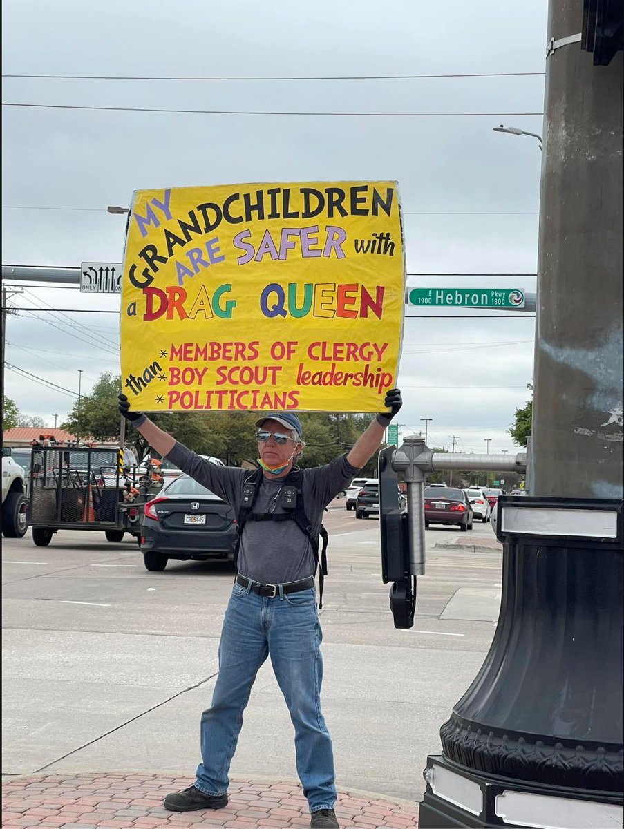 'A protester at a busy intersection in Texas.' (Reddit)