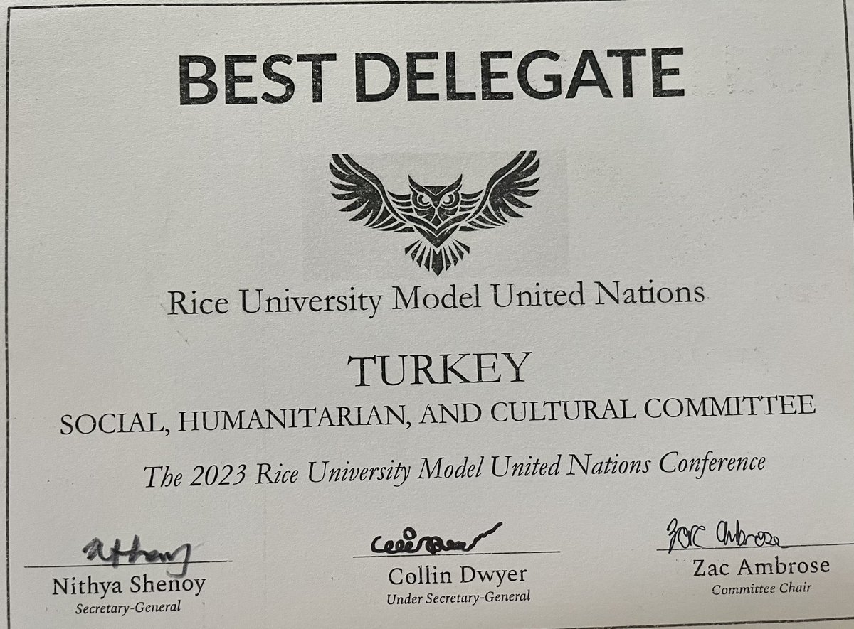 DrAlmus's tweet photo. Congratulations to @CHS_Rangers  for winning first place at @RiceUniversity  ModelUN competition! @PrincipalShill https://t.co/PNEujadhpy