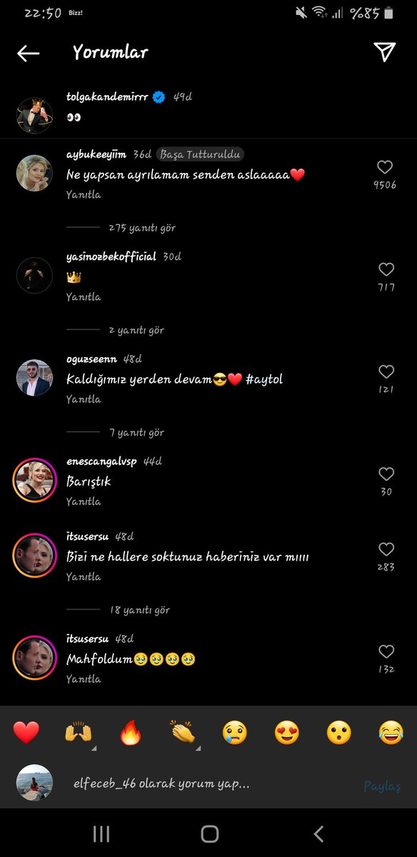 BirÖmür YetmezAyTol

şimdi aşkolar bunlar barıştı mı barışmadı mı akıllardaki mükkemel soru işareti ile beraber birbirlerini takip etmemeleri de gözden kaçmadı yorumlara baktığımızda ise barışma yolunda olduklarını görüyoruz peki ya sizce?
#aytolbitmez #AyTol