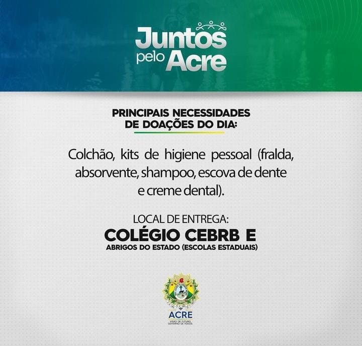 renato_fmenezes's tweet photo. [COMO AJUDAR] O Acre precisa da sua atenção e da sua ajuda! Estamos lidando com vidas, e as águas não esperam para avançar.

Estas são algumas das campanhas sérias e comprometidas e que estão envolvidas no único objetivo: AJUDAR QUEM PRECISA. #SOSAcre https://t.co/uSsUCr1ar9