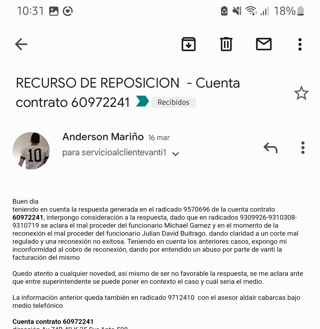 AndersonM1221's tweet photo. A pesar de denunciar el corte irregulatorio , insisten en cobrar los costos de reconexion , LADRONES , lo peor es que si no les pago una reconexion irregular me vuelven a suspender el servicio.  @sicsuper quien regula a estos estafadores de @grupovanti  cuenta contrato 60972241 https://t.co/zmbeQ4tIda