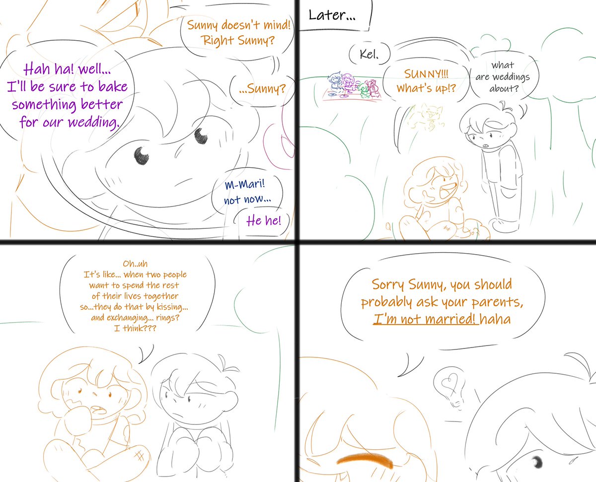 lexolotl_0o0_'s tweet photo. Suntan week; Day 7 - Marriage
(1/2)
.
I thought it'd be cute if they had a "kindergarden wedding" type thing  ^^ 
#SuntanWeek2023 #suntanomori https://t.co/gspdWDu9l7