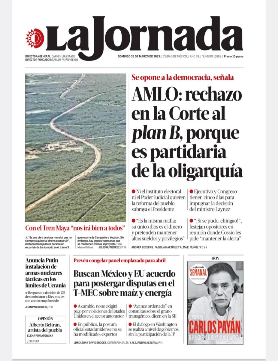 Arouet_V's tweet photo. .@LaJornada, gacetilla oficial del gobierno, ha recibido hasta ahora 870 millones de pesos por concepto de publicidad oficial. La directora Carmen Lira gana al mes mucho más que el presidente. https://t.co/appKOsxl9m
