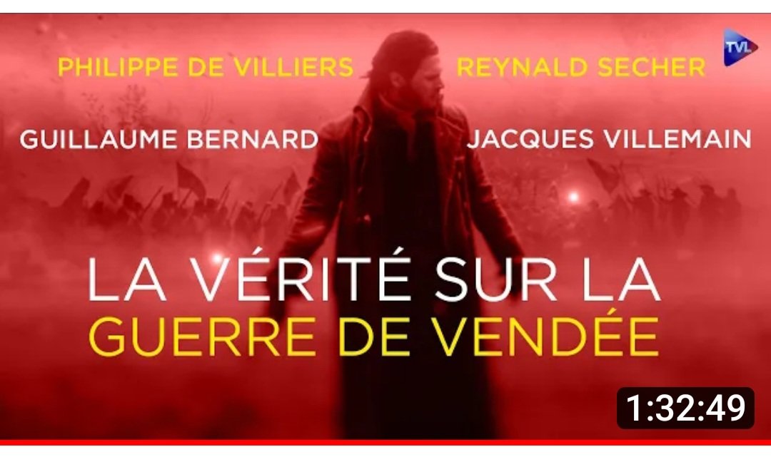 L'émission de référence sur les guerres de #Vendée. 
J'ai eu le grand honneur d'y participer avec <a href="/PhdeVilliers/">Philippe de Villiers</a>, <a href="/ReynaldSecher/">Reynald Secher</a> et Jacques Villemain.
Merci à <a href="/BildMartial/">Martial Bild</a> et <a href="/tvlofficiel/">TVL</a>. 
Pour regarder la vidéo : 
youtu.be/kA4aonDaGjk
#Génocide 
#Révolution