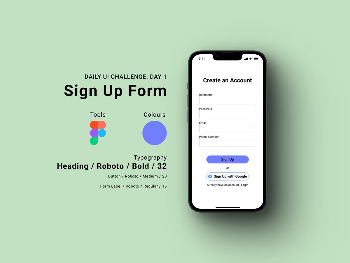 DailyUI :: 001. Day 1 of my #DailyUI challenge! Created a Sign Up Form, just a simple one. Any comments appreciated!