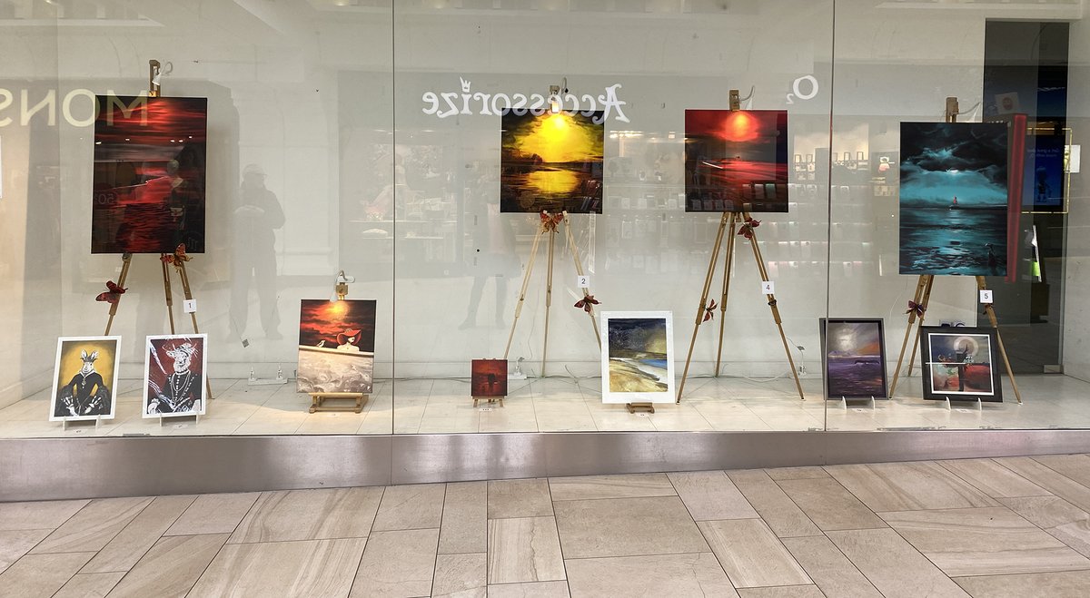 I have some new paintings on display in <a href="/Royal_Shopper/">Royal Victoria Place</a> Gap Window, #TunbridgeWells until 25th April. Inspired by a perfect day at #CamberSands and #JWMTurner So please go take a look and #supportlocal #artexhibition #colourful #paintings
