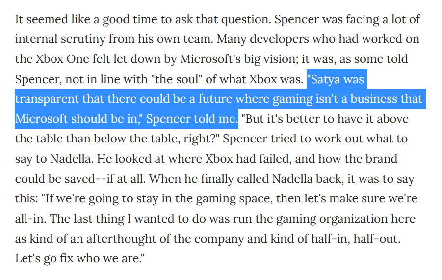 Satya Nadella and Phil Spencer on Why Microsoft is “All In” on