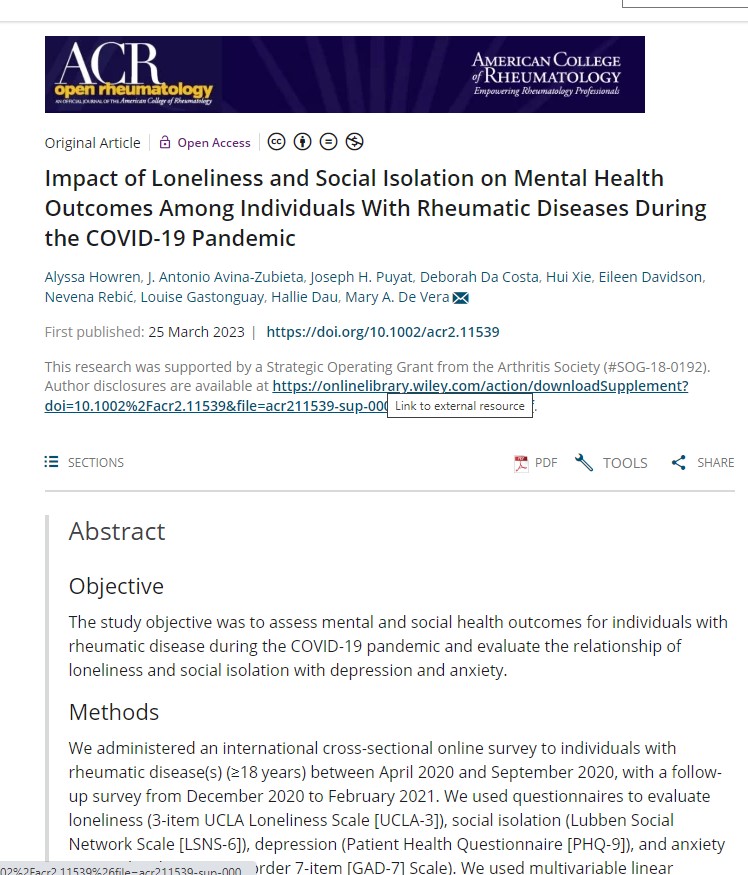Eileen Davidson - Rheumatoid Arthritis Advocate (@chroniceileen) on Twitter photo I always find it exciting to see my name in a medical publication! Working on a patient perspective essay for this topic including more research from <a href="/Arthritis_ARC/">Arthritis Research Canada</a> on how the pandemic has impacted us with rheumatic diseases.
📖 --> onlinelibrary.wiley.com/doi/10.1002/ac… I always find it exciting to see my name in a medical publication! Working on a patient perspective essay for this topic including more research from <a href="/Arthritis_ARC/">Arthritis Research Canada</a> on how the pandemic has impacted us with rheumatic diseases.
📖 --> onlinelibrary.wiley.com/doi/10.1002/ac…