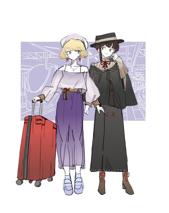 「long sleeves rolling suitcase」 illustration images(Latest)