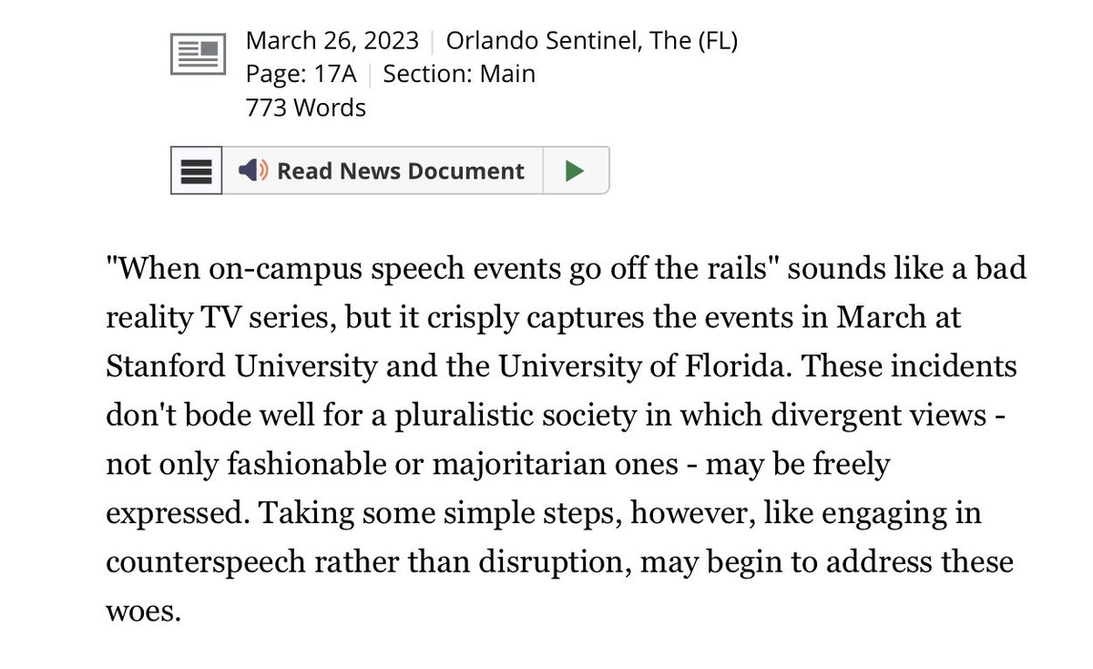Image for the Tweet beginning: My thoughts in @orlandosentinel op-ed