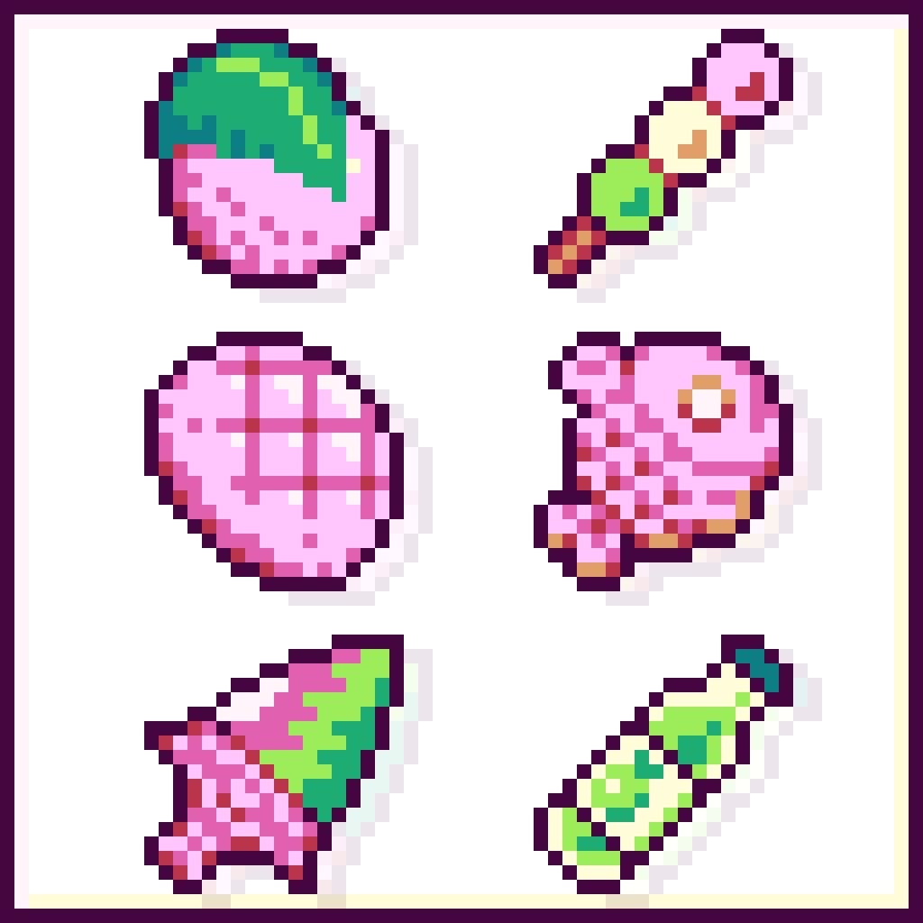 Salami_Hunter's tweet photo. Made a few Asian food themed Twitch badges for @MelochiAU 💜
Make sure to go and check her out! 
#pixelart #pink https://t.co/CC4tielx8w