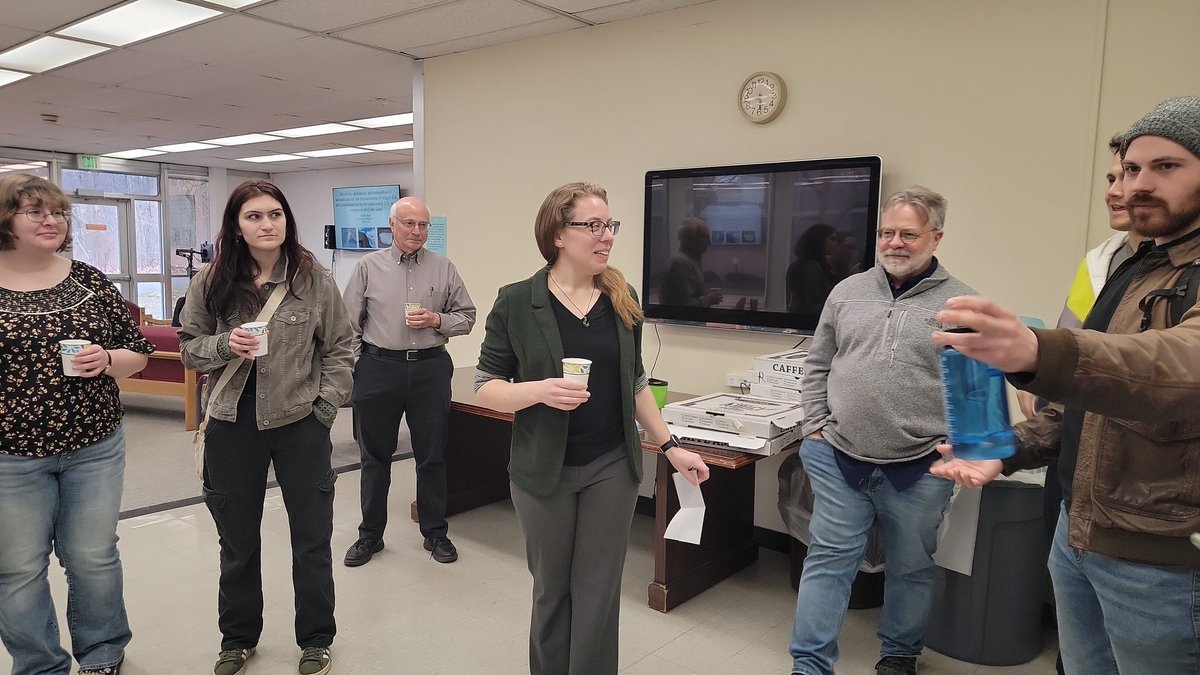 brandynlucca's tweet photo. A HUGE congratulations to my dear friend, Dr. Blair (@HannahB_913) on a successful dissertation defense. Her work using active acoustics to characterize spatial patchiness of zooplankton using both mobile survey and stationary data is really neato! But this is also bittersweet https://t.co/m4exlYWd4k