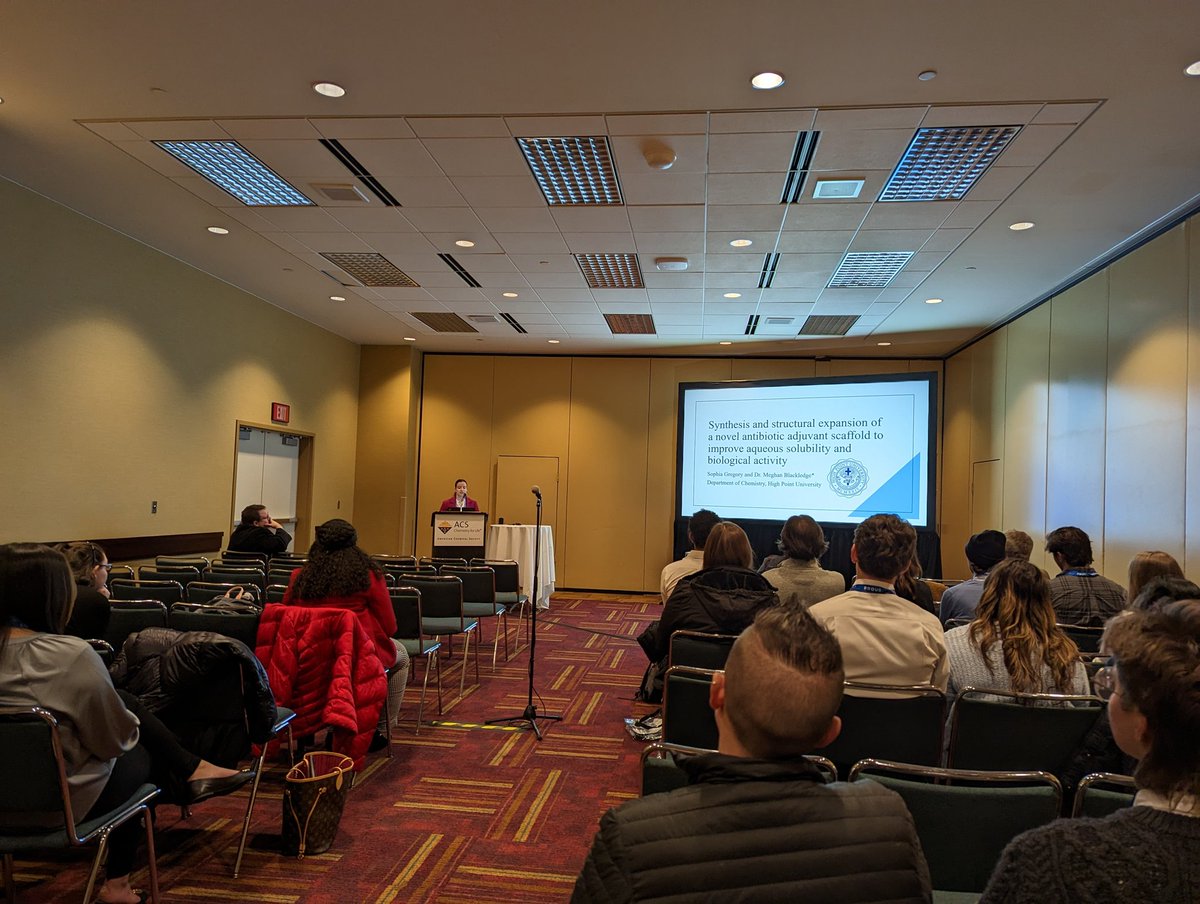 LabLundin's tweet photo. Sophie Gregory representing @blackledge_lab and @HighPointU  at the #ACSSpring2023 meeting. @hpu_nsf @HPUSga #HPU_URCW https://t.co/VIoHPqQj1h