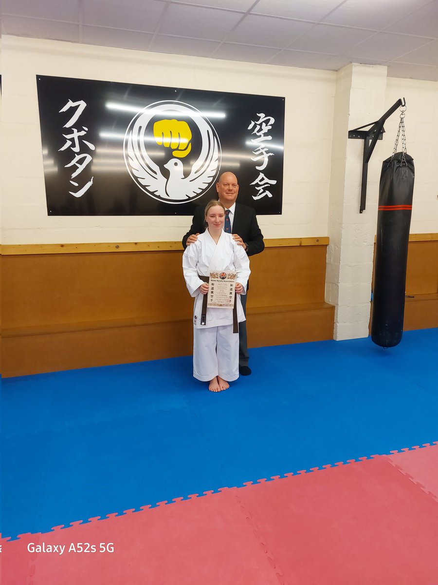 Proud Dad moment with <a href="/Mads2527/">Madi Whitby</a> achieving her 1st kyu grade today with <a href="/KubotanKarate/">Kubotan Karate Kai</a> and <a href="/WalesKarate/">Wales Karate Association</a>. Fantastic achievement with lots to work over next 12 months.