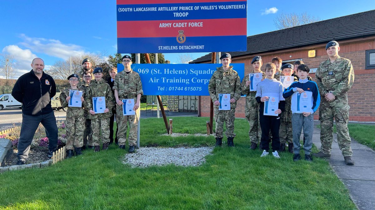Well Done to Everyone, 20 New #BlueBadge Qualifications gained <a href="/969Sqn/">969 (St. Helens) Sqn</a>!

Thanks to <a href="/90spekeATC/">90 Sqn RAF Air Cadets Liverpool</a> and <a href="/306RuncornATC/">306 Runcorn ATC</a> for sending their cadets to get qualified, and thanks to the staff for helping run this event!

<a href="/ComdtAC/">Commandant RAF Air Cadets</a> <a href="/ACO_RCNORTH/">RC North - ACO</a> <a href="/OCMerseyside/">OC Merseyside Wing RAFAC</a> <a href="/aircadets/">RAF Air Cadets</a> <a href="/MerseysideWing/">Merseyside Wing</a>