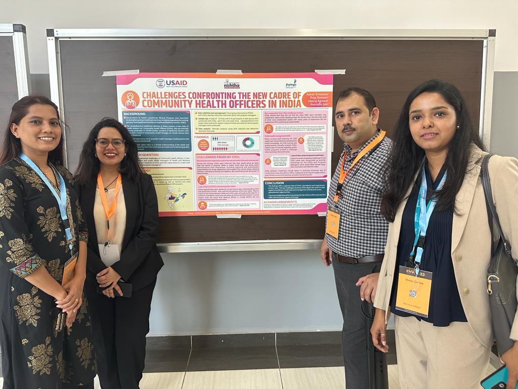 At the CHW Symposium 2023, Liberia, @usaid_nishtha team presented a poster on 'Challenges Confronting the New Cadre of Community Health Officers in India'. 
See the glimpse 👇
<a href="/usaid_india/">USAID India</a> <a href="/vishalchauhan_1/">Vishal Chauhan</a> <a href="/harshmangla/">Harsh Mangla IAS</a> <a href="/Jhpiego/">Jhpiego</a> <a href="/Anuradh83770718/">Anuradha</a>