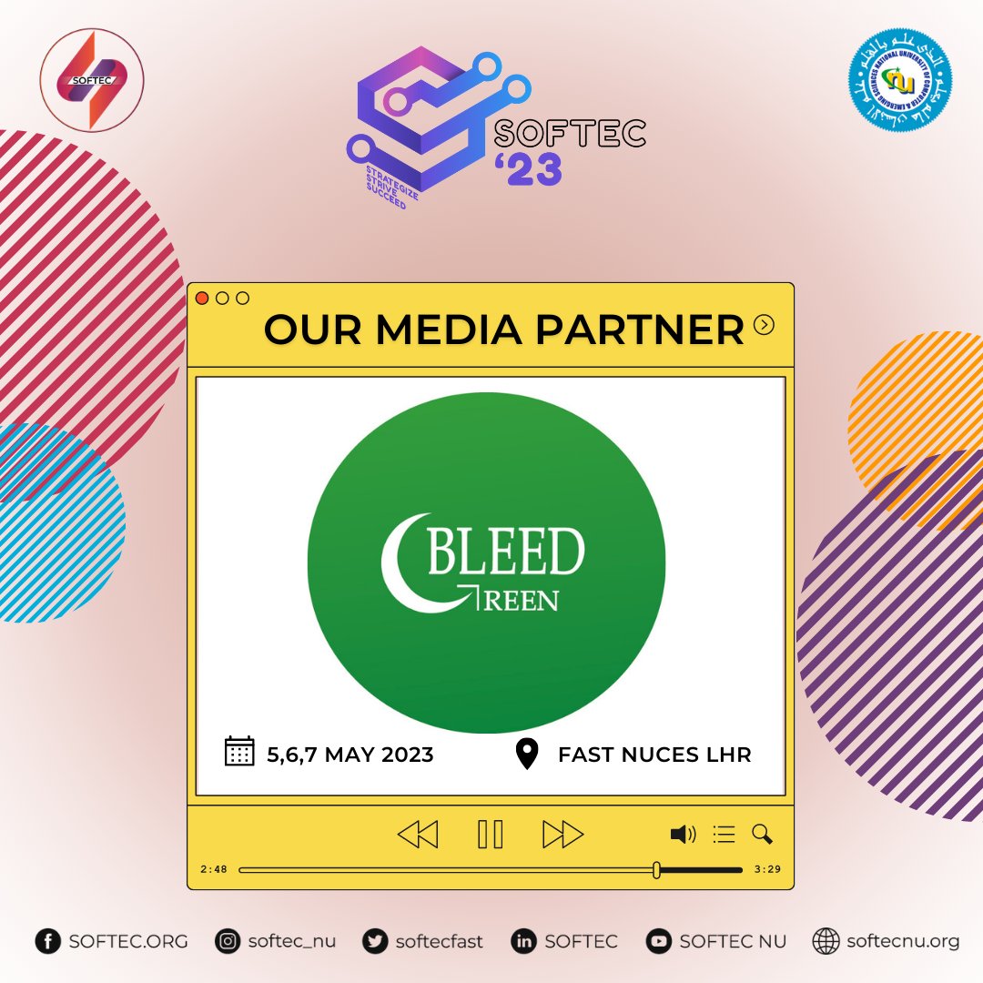 softecfast's tweet photo. We are thrilled to announce our collaboration with @bleedgreenarmy  as the media partner for SOFTEC, bringing you the latest updates and exclusive coverage of our upcoming event. BleedGreen enlightens Pakistanis on all the major issues,  Pakistan's creativity and talent. https://t.co/yuHt1p03xI