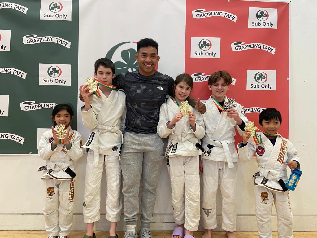 Today we brought 5 students  to the Irish jiujitsu league and took home 5 gold medals  and 1 silver.