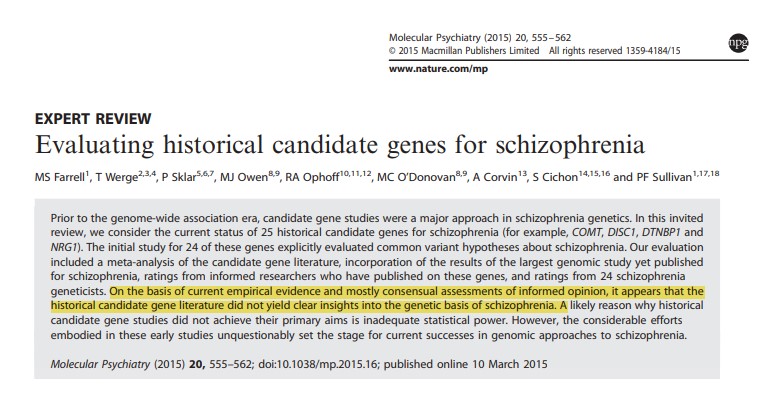 jayjoseph22's tweet photo. The failed behavioral candidate gene era provides a fresh example of how a scientific structure can produce thousands of gene-discovery claims over two-plus decades, and then come crashing down upon the discovery that the structure produced only false-positive non-findings. https://t.co/M0TlAgK2f5
