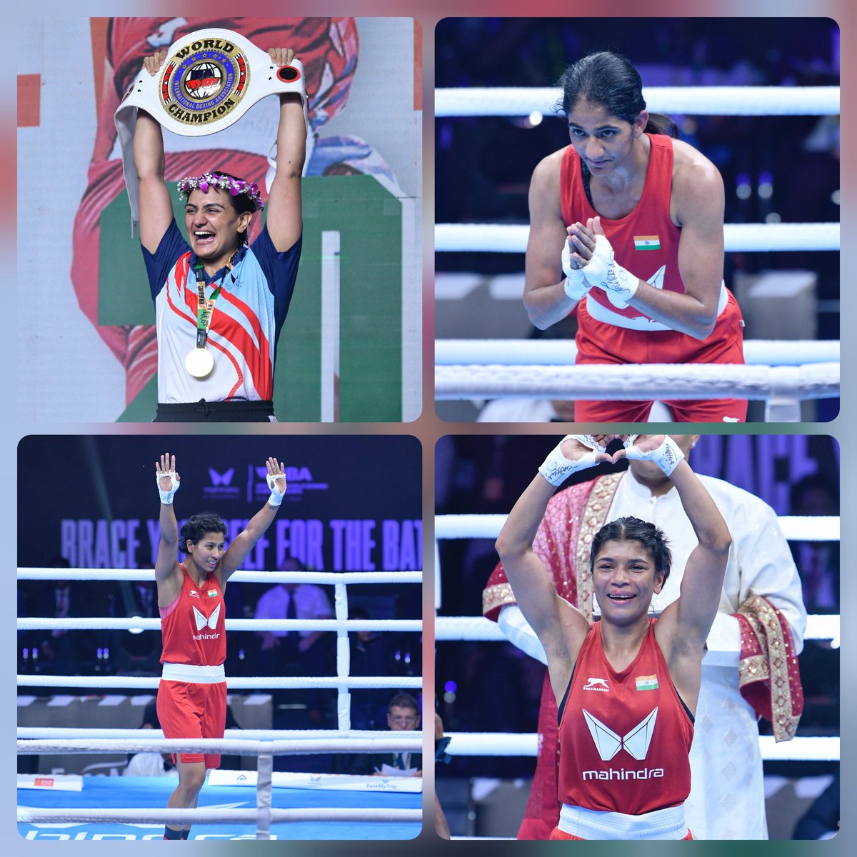 It's raining 🥇 for 🇮🇳 at the IBA Women's Boxing Championships 2023. 🥊
Hearty congratulations to the #GoldenGirls <a href="/NituGhanghas333/">NituGhanghas</a>, <a href="/saweetyboora/">saweety boora</a>, <a href="/nikhat_zareen/">Nikhat Zareen</a> and <a href="/LovlinaBorgohai/">Lovlina Borgohain</a> for bringing home the glory