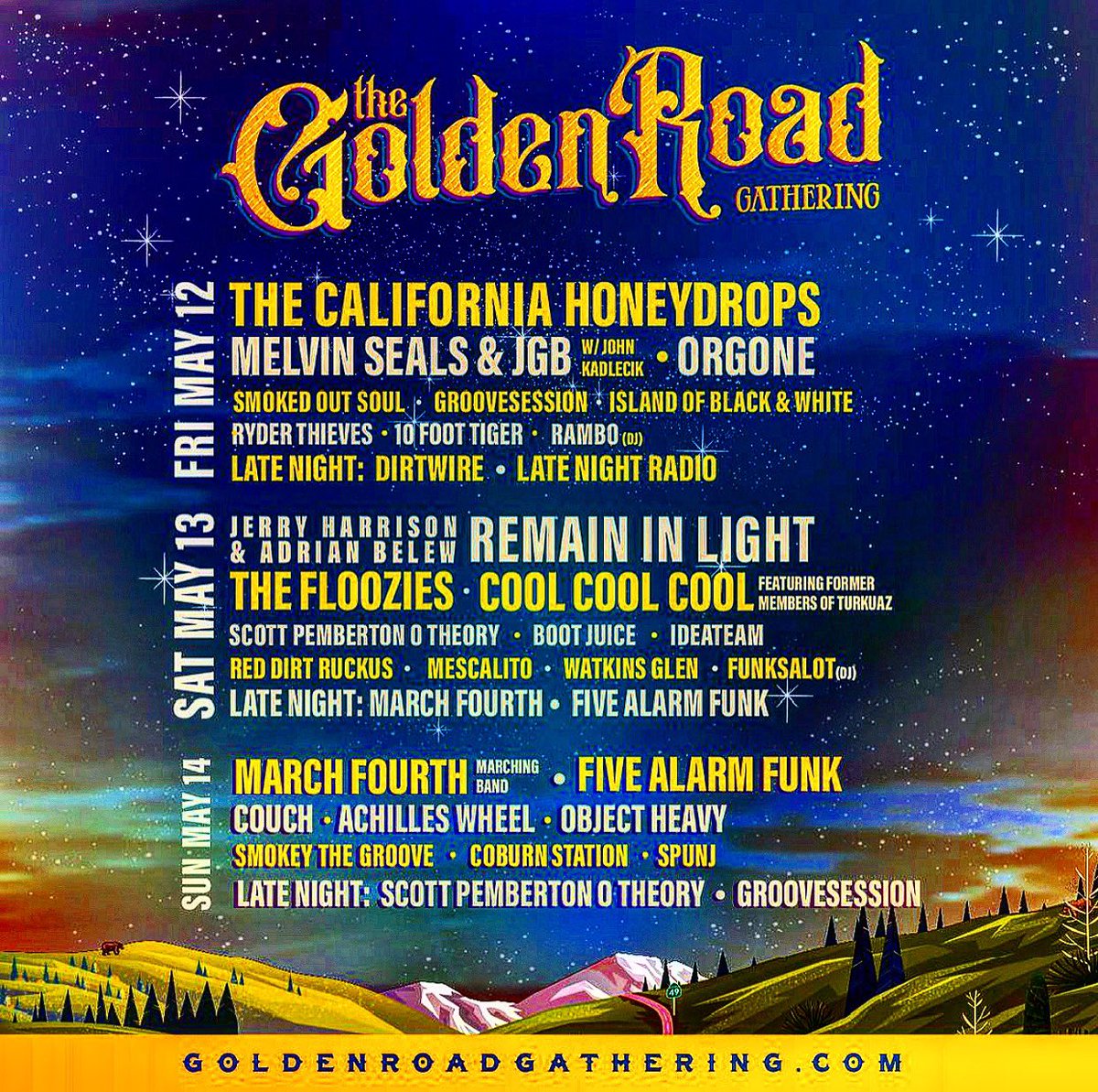 BastetPromotio1's tweet photo. Which day are u most excited for at Golden Road Gathering?! 🤩 use our link to grab ur passes!🎉

🎟️ https://t.co/t3wYx3fUHr 🎟️

#BastetPromotions #GoldenRoadGathering #GoldenRoadGathering2023 #GRG2023 #Blues #RNB #Soul #Rock #Alternative #Indie #Pop #EDM #ElectroFunk #Funk #Jazz https://t.co/FMd93kZN7d