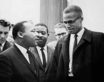 TammiMinoski's tweet photo. #OTD 1964: Dr. #MLKJr and #MalcolmX met for the first and only time. Both men were on Capitol Hill watching a Senate hearing regarding the soon to be Civil Rights Bill of 1964. #CivilRights #USHistory https://t.co/e54VTygLym