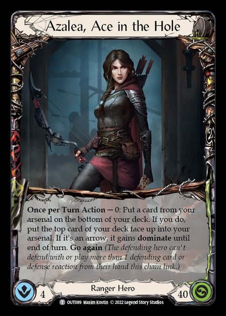 roschbei's tweet photo. I took FaB about 4 years to make Azalea a viable deck in CC. This must feel super satisfying for Rangers, especially since Brodie managed to win vs. MH's Iyslander.
#fabtcg #fabconstructed #faboutsiders https://t.co/1tATVrSdQ9