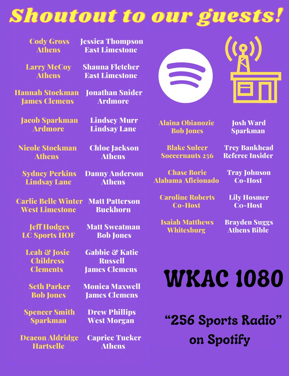 A thank you to all of our guests so far, who have helped get the show rolling!