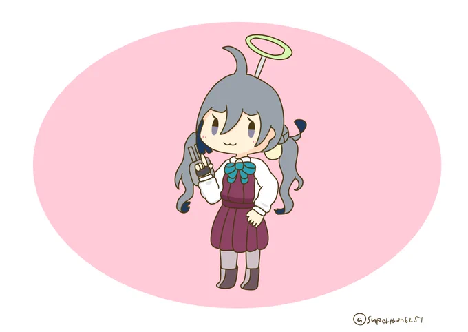こちらは銃の代わりに主砲持って頭にヘイローつけてキヴォトス人みたいになろうとした清霜
