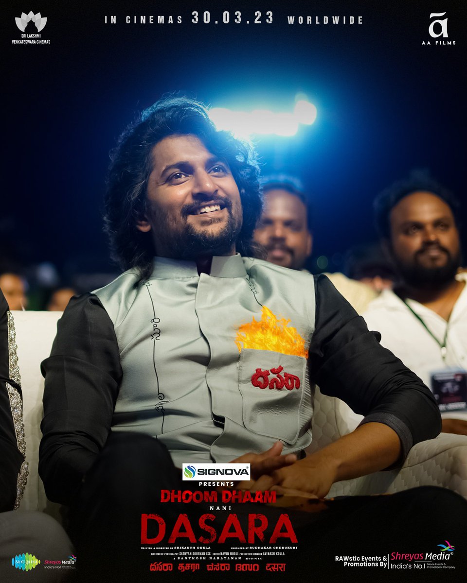 PavanKumar Perusomula (@pavanperusomula) on Twitter photo Natural ๐ <a href="/NameisNani/">Nani</a> looks Dashing and Dapper as he arrives at the Grand Pre-Release Event of #DASARA๐ฅ
Watch Live Nowโถ๏ธ youtube.com/watch?v=h4ubBC
Event By <a href="/shreyasgroup/">Shreyas Media</a> โ๏ธ
#DhoomDhaamDASARA ๐ฅ
<a href="/KeerthyOfficial/">Keerthy Suresh</a>
<a href="/odela_srikanth/">Srikanth Odela</a>
<a href="/Music_Santhosh/">Santhosh Narayanan</a> <a href="/saregamasouth/">Saregama South</a> <a href="/SLVCinemasOffl/">SLV Cinemas</a> Natural ๐ <a href="/NameisNani/">Nani</a> looks Dashing and Dapper as he arrives at the Grand Pre-Release Event of #DASARA๐ฅ
Watch Live Nowโถ๏ธ youtube.com/watch?v=h4ubBC
Event By <a href="/shreyasgroup/">Shreyas Media</a> โ๏ธ
#DhoomDhaamDASARA ๐ฅ
<a href="/KeerthyOfficial/">Keerthy Suresh</a>
<a href="/odela_srikanth/">Srikanth Odela</a>
<a href="/Music_Santhosh/">Santhosh Narayanan</a> <a href="/saregamasouth/">Saregama South</a> <a href="/SLVCinemasOffl/">SLV Cinemas</a>