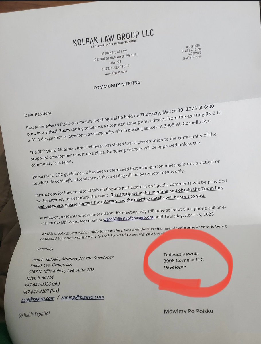Jessicafor30's tweet photo. The same developer looking for a zoning variance in the Old Irving Park/Avondale neighborhood also gave a sizable donation to my opponent Ruth Cruz on Jan. 20, 2023 and is also a long time donor to Ald. Reboyras.

Actions are louder than words. $2,000 worth of actions. https://t.co/L2nV0T3ip9
