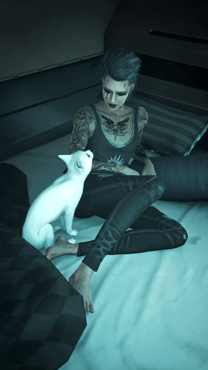 StefanieMcMaken's tweet photo. New friend 🐱🤍

#Cyberpunk2077 #VGPUnite #VirtualPhotography https://t.co/rSvxqqwKpE