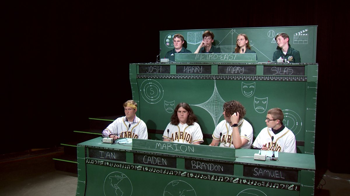 Marion HS matches wits with Metro-East Lutheran HS as the second round continues on Scholastic Hi-Q! Tune in Sun, 3/26 at 5:30 pm. Sponsored locally by Southern Illinois University Carbondale and First Southern Bank.
