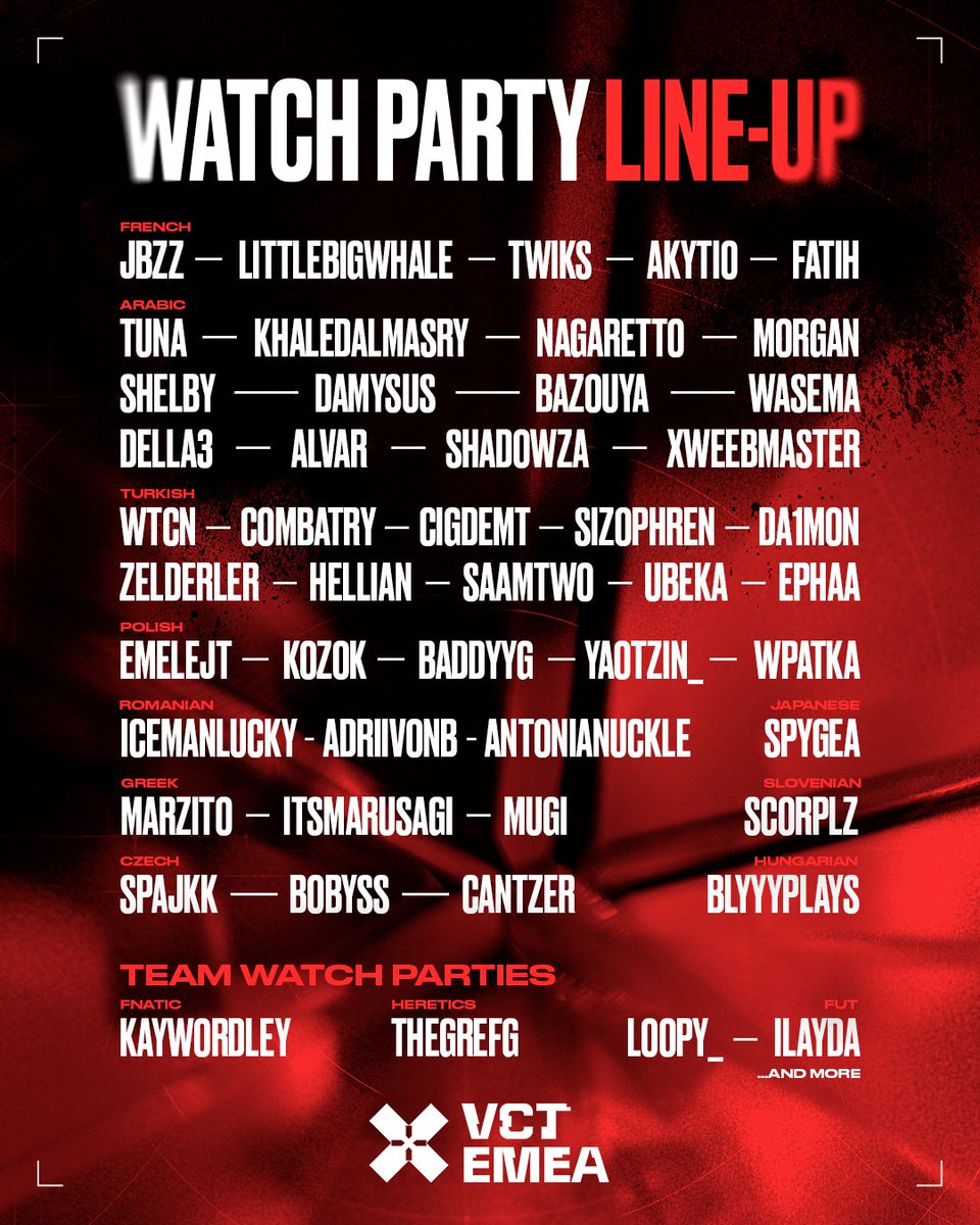 Introducing your official  watch party hosts for #VCTEMEA 🥳