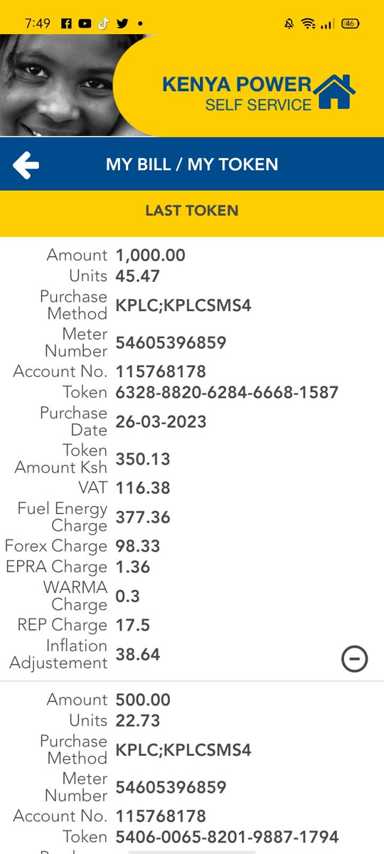 mbote_james's tweet photo. Seriously??? Ksh.1000 ni 45units????
@KenyaPower_Care  @KenyaPower  Hii kenya everyone is a THUG!!! @WilliamsRuto @CJMarthaKoome @Safaricom_Care @RailaOdinga @HeavyJBaba @MarthaKarua @rigathi @ledamalekina @EPRA_Ke @KRACare @KRACorporate @MusaliaMudavadi @HonWetangula https://t.co/9ADwdCsuWN