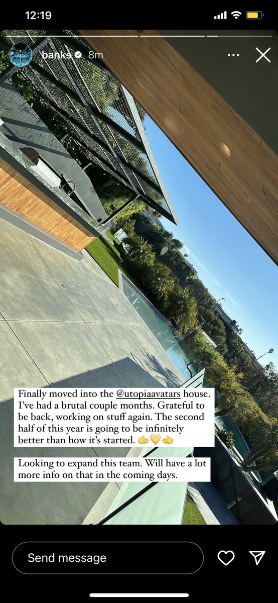 Utopia House with <a href="/Banks/">Banks</a> 🥵 I'm so hyped for what's coming. This will have a mega impact on Web3 and NFTs. <a href="/UtopiaAvatars/">Utopia Avatars</a> 💜