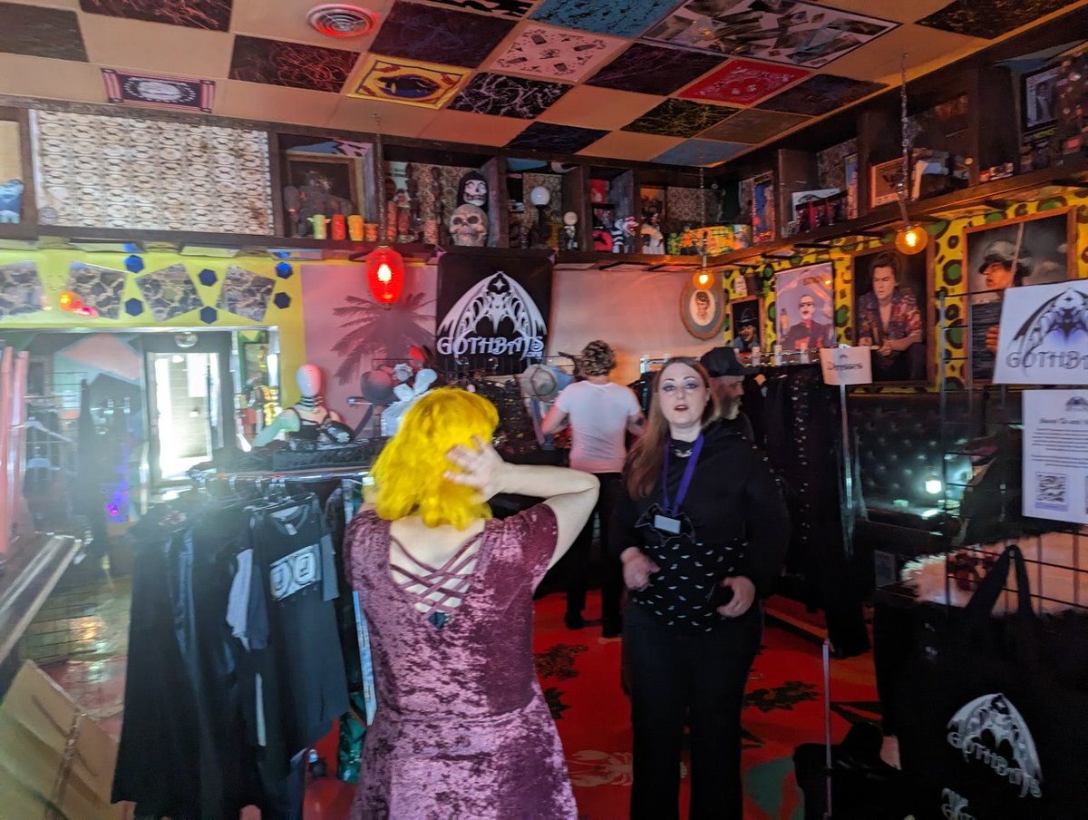 Goth_Bats's tweet photo. The Goth Bats first ever Swap and Sale is underway! 

Come join us at Hubba Hubba Tiki Tonk and @noquarternash at 922 Main St, Nashville TN! We'll be here into the evening https://t.co/u1gc1t4lCJ