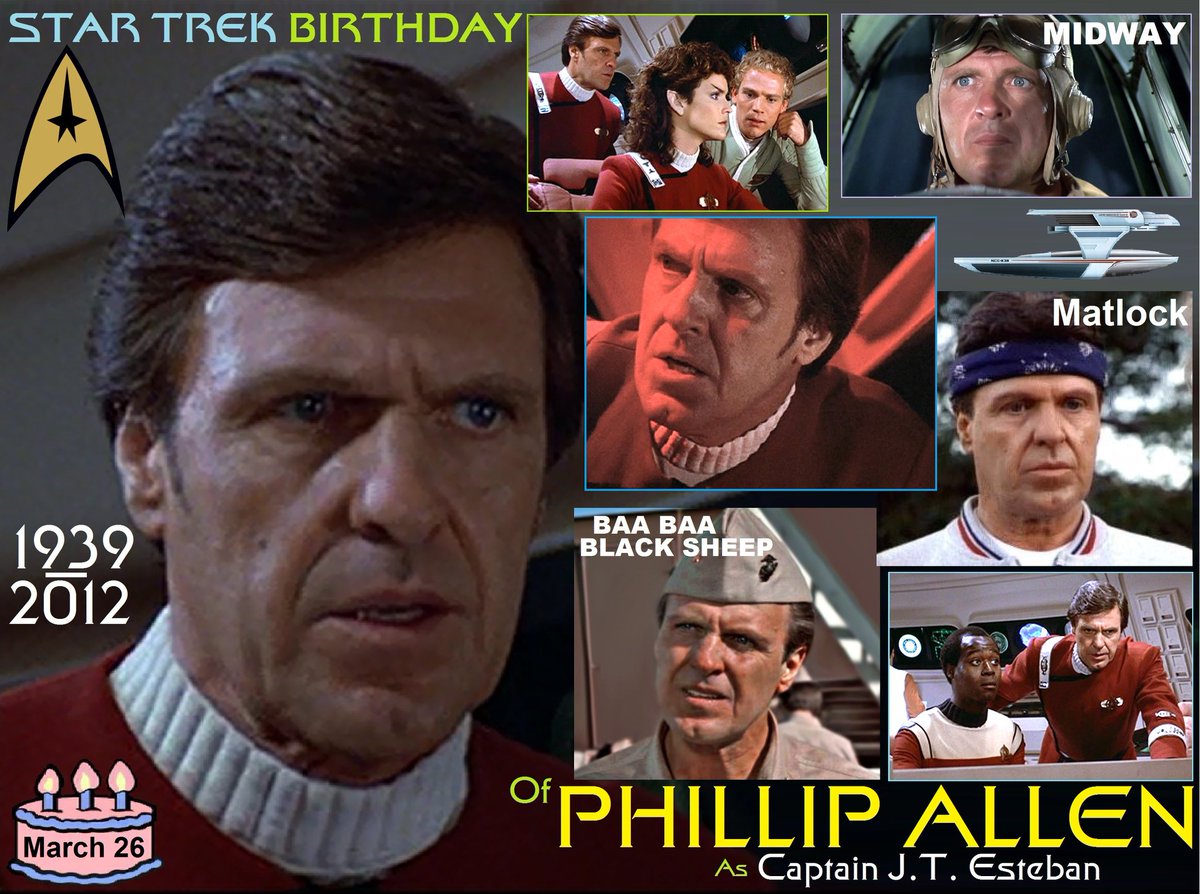 Remembering Phillip R. Allen, born March 26, 1939 and passed away on March 1, 2012.
#philliprallen #startrek #lougrant #Midway #BaaBaaBlackSheep #Matlock #captainjtesteban #TheSearchForSpock #march26 #birthday #TodayInNerdHistory
More Info
facebook.com/photo/?fbid=29…