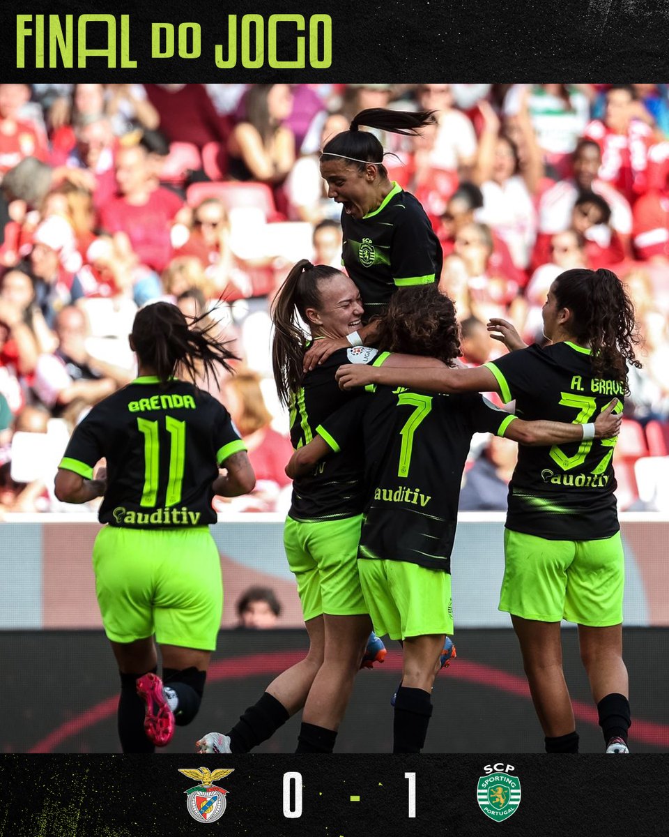 #FutFemSCP | ⏹️ FINAL DO JOGO: 

𝙊 𝘿𝙀́𝙍𝘽𝙄 𝙁𝙊𝙄 𝙑𝙀𝙍𝘿𝙀 𝙀 𝘽𝙍𝘼𝙉𝘾𝙊 🟢⚪️

As Leoas do #FutFemSCP venceram o SL Benfica por 0-1, na 17.ª jornada da #LigaBPI 👏🔥

⚽️ <a href="/MaiNiehues/">Mai</a>.