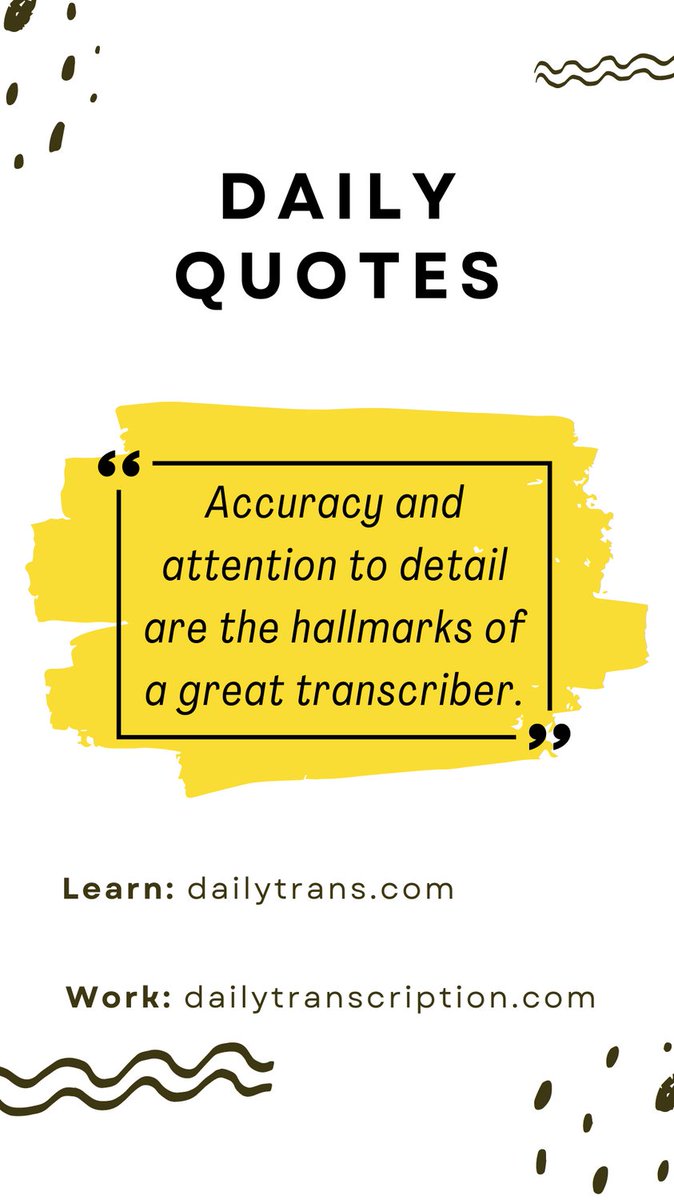 dailytrans's tweet photo. "Accuracy and attention to detail are the hallmarks of a great transcriber." 
Learn: https://t.co/43Y0wKnChA
Work: https://t.co/0cH345bTfl
#transcribers #transcription #humantranscription https://t.co/JA9RHoT84U