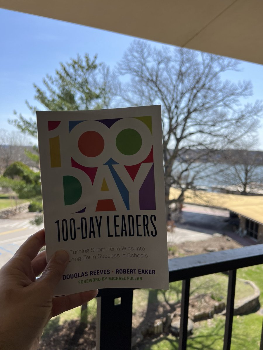 will_darter's tweet photo. Sunday Reading: 
Excited to be @MOASSP Spring Conference surrounded by beautiful lake country! 

Diving into Douglas Reeves and Robert Eaker’s “100 Day Leaders: Turning Short Term Wins Into Long Term Success in Schools” 

#LeadershipMatters #growth #weekendrecharge #100days https://t.co/u4xoe1YAEk