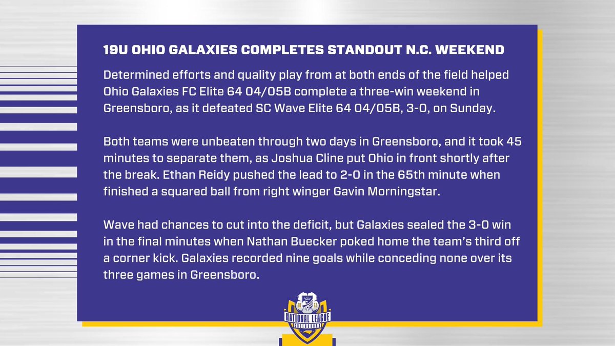 NationalLeague's tweet photo. Three games. Three clean sheets. 🔥 weekend from @OhioGalaxies 04/05! #EveryMomentCounts https://t.co/dV7UEQULYP