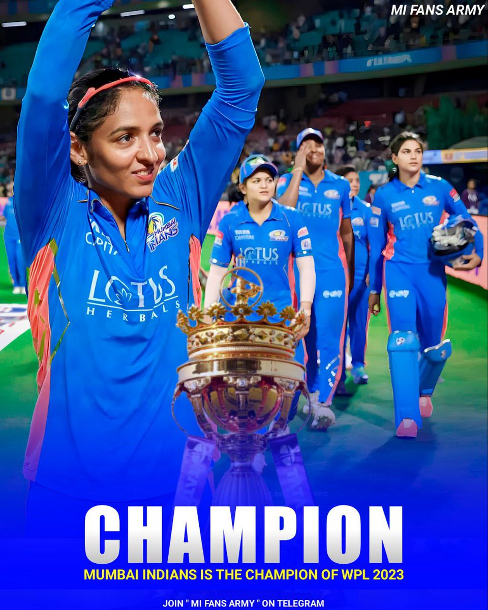 History:- Mumbai Indians is the inaugural champions of WPL 2023.

#mumbaiindians #onefamily
#WPL2023 #WomensPremierLeague