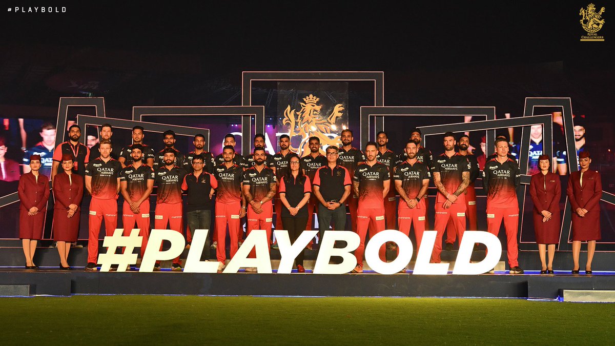 RCBTweets's tweet photo. We are thrilled to announce and unveil a long term association with @qatarairways as the main principal partner of RCB. 🤝

Fasten your seatbelts for an unforgettable journey!

#PlayBold #ನಮ್ಮRCB #RCBxQatarAirways https://t.co/r1qzYLcZ4M