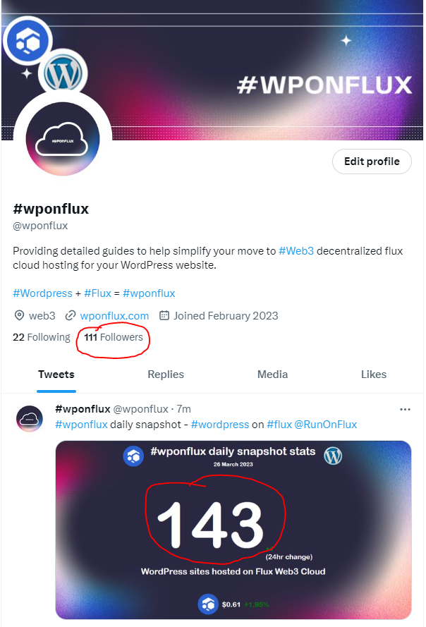 wponflux's tweet photo. When these numbers match! I will give someone enough #Flux to spin up their own #WordPress #Website on @RunOnFlux for 3 months and I will personally help you if you need it!

Ever fancied having a go at building a website? Your time is now building on #Web3 Let's Go! https://t.co/NlbVGipoGX