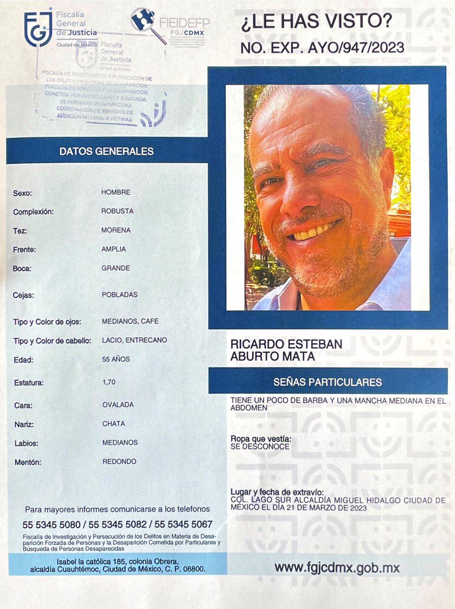 TlalpanVecinos's tweet photo. Se busca a Ricardo Aburto Mata, por favor RT. https://t.co/sRtQvL9ANk