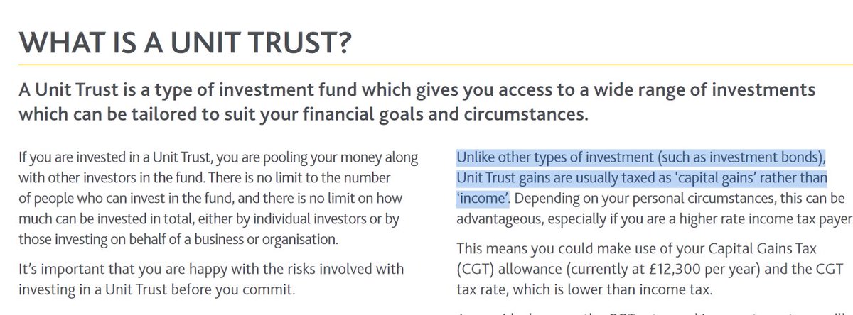 _Soilleir_'s tweet photo. @AndyGilder @catherinerowett @TX9191 @RichardJMurphy If his investments are managed by using a unit trust, his profit will be taxed as capital gains instead of income. He might have moved to a unit trust.

https://t.co/wzfxDG1kx8

"Murphy pretending he's a tax expert again"

Says the IT professional about a Professor of Accounting. https://t.co/8uS4SU3Cc9