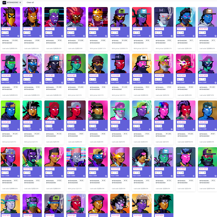 PTgems's tweet photo. One of the best #nft collections on $eth #Bitshadowz created by @Czepta and @limitbreakcstms - Right now they are taking a break. Hopefully, there will be a comeback for #Bitshadowz one day! They deserve it💯

OS: https://t.co/sK3VF2FRLC
Website: https://t.co/E4PUFDPGbJ https://t.co/Mf3XRIH7UN