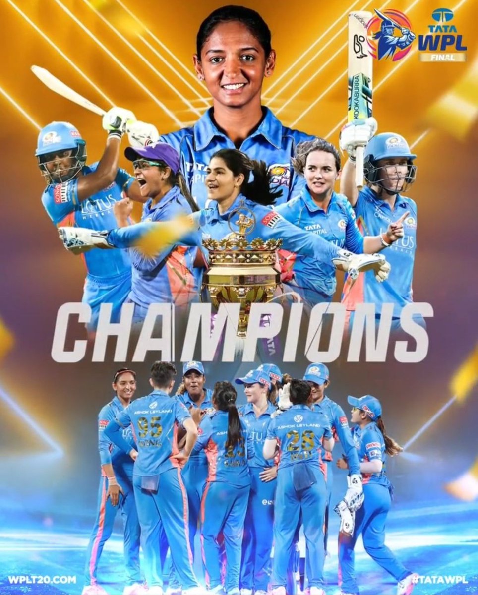 unnathi_a's tweet photo. Congratulations @mipaltan on your incredible win🥳
#wpl #WPLFinal #MumbaiIndians #Cricket #Finale https://t.co/68MYIzaCny