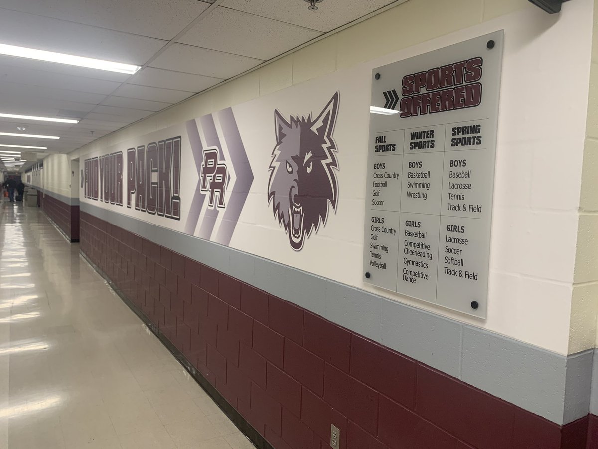 CoachSchremp's tweet photo. More pictures from our PE hallway project. @SKochPR #findyourpack https://t.co/j1FOJ17aJp
